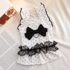 Polka Dot Flutter-Sleeve Pet Dress with Bow for Cats and Small Dogs