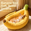 Banana-Shaped Plush Pet Bed for Dogs & Cats