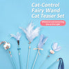 Cat Teaser Wand Toy with Feather and Bell Details