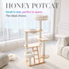 Rubberwood Cat Tree with Hideaway and Climbing Platforms
