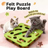 Square Plush Cat Toy with Three Bells