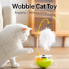 Cat Tumbler Teaser Toy with Feather and Catnip Ball
