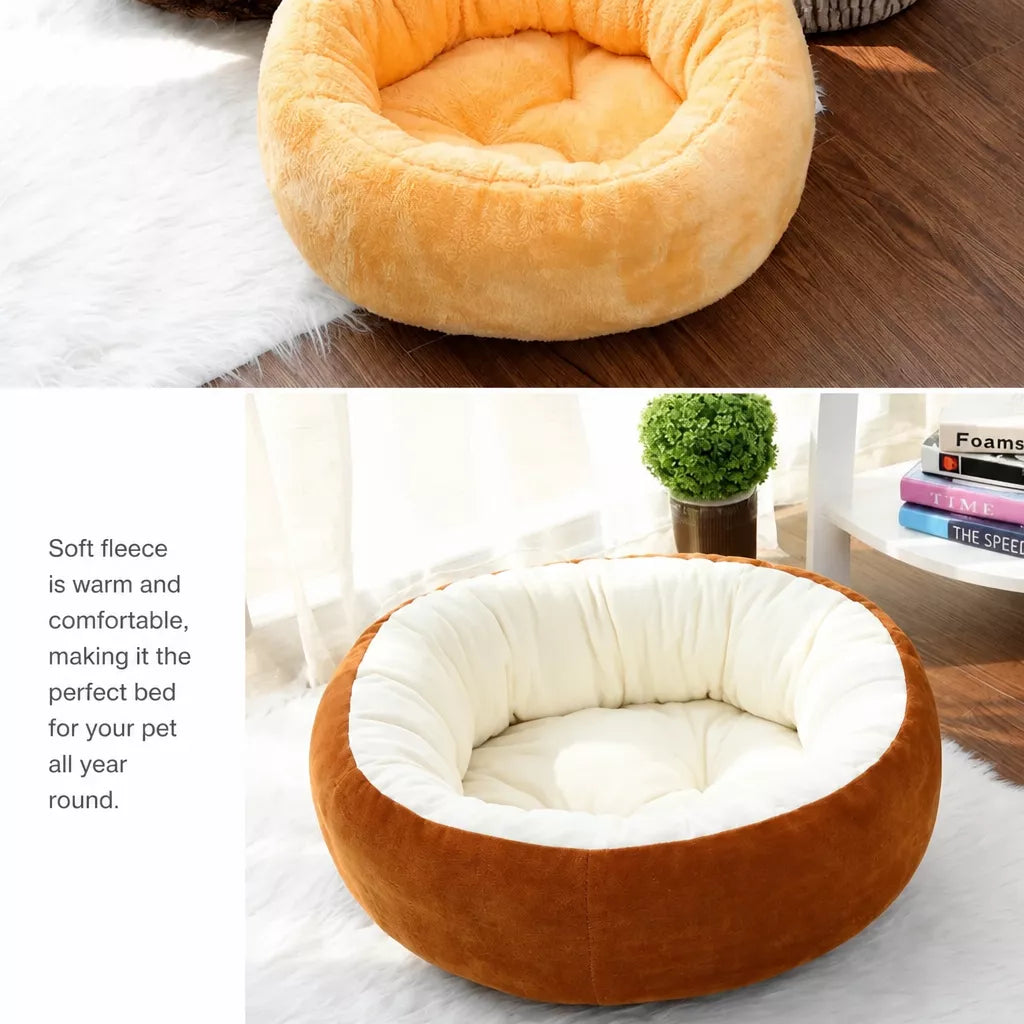 All-Season Plush Pet Bed for Cats and Small Dogs