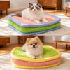 Color-Block Plush Pet Bed with Removable, Washable Design