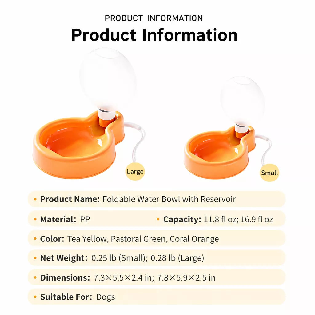 Portable Dog Water Bottle with Foldable Bowl