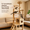 Large Wooden Cat Tree with Space Capsule & Scratching Post