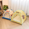 Foldable Semi-Enclosed Pet Tent Bed for Cats and Small Dogs