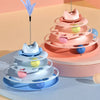 Cat Spinning Wheel Toy with Feather Wand and Colorful Balls
