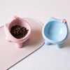 Ceramic Cat Bowl with Four-Leg Stand and Bow Tie