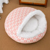 Covered Plush Pet Bed for Cats and Small Dogs