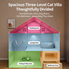 Multi-Level Roofed Cat Enclosure with Dedicated Litter Area
