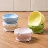 Cheese-Shaped Raised Ceramic Double Bowl Set for Cats and Dogs