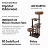 Rubberwood Cat Tree with Hideaway and Climbing Platforms