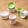Cheese-Shaped Raised Ceramic Double Bowl Set for Cats and Dogs