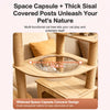 Large Wooden Cat Tree with Space Capsule & Scratching Post