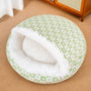 Covered Plush Pet Bed for Cats and Small Dogs