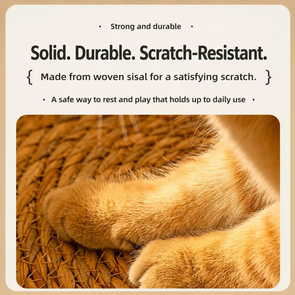 Woven Cat-Ear Pet Bed for Cats and Small Dogs