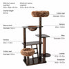 Rubberwood Cat Tree with Hideaway and Climbing Platforms