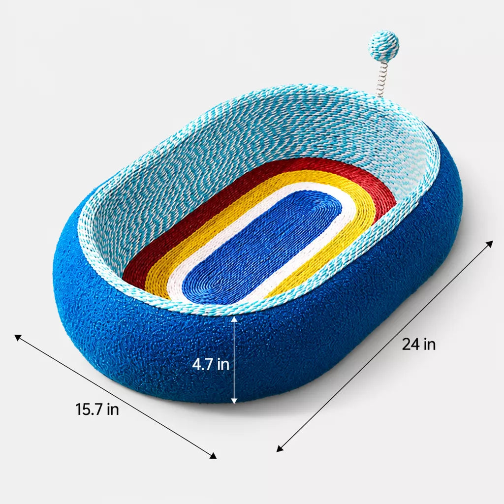 Cat Scratcher Bed with Integrated Lounge Nest