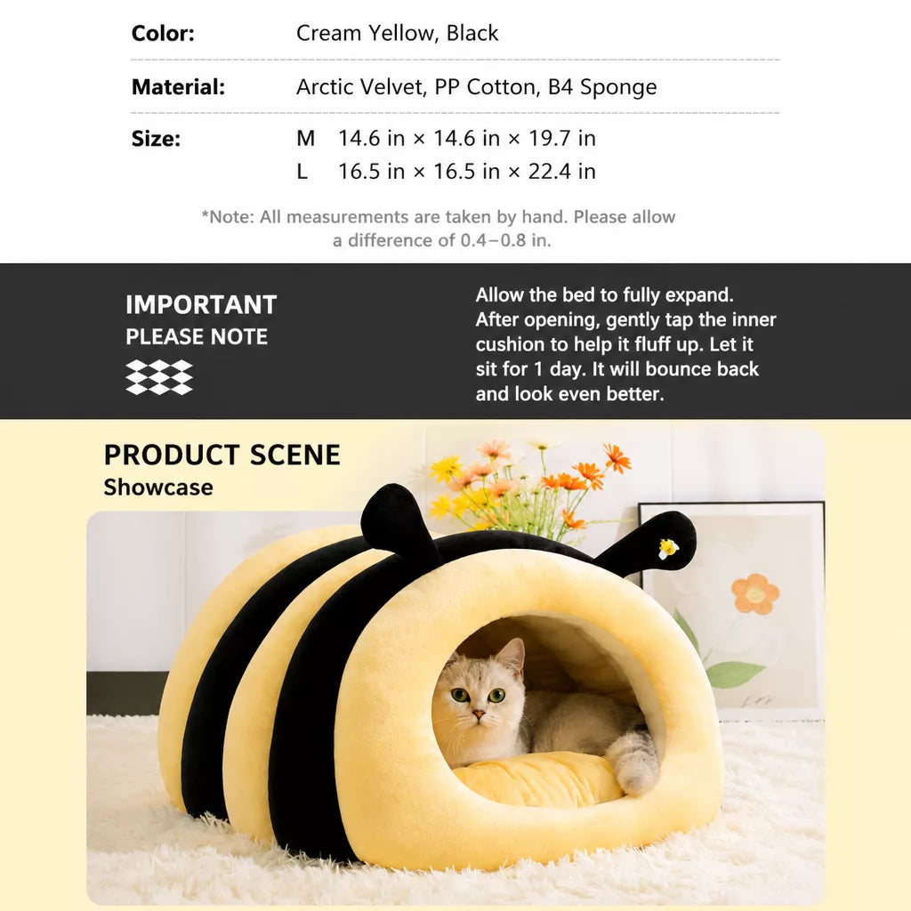 Enclosed Pet Bed Tent for Cats and Small Dogs