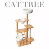 Rubberwood Cat Tree with Hideaway and Climbing Platforms