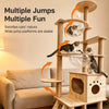 Large Wooden Cat Tree with Space Capsule & Scratching Post