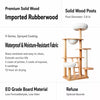 Rubberwood Cat Tree with Hideaway and Climbing Platforms