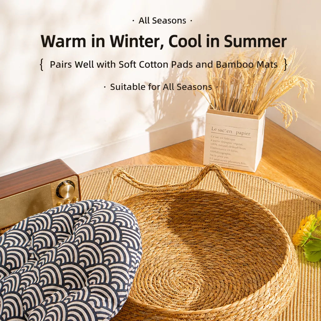 Woven Cat-Ear Pet Bed for Cats and Small Dogs