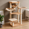 Solid Wood Cat Tree with Scratching Post and Hideaway