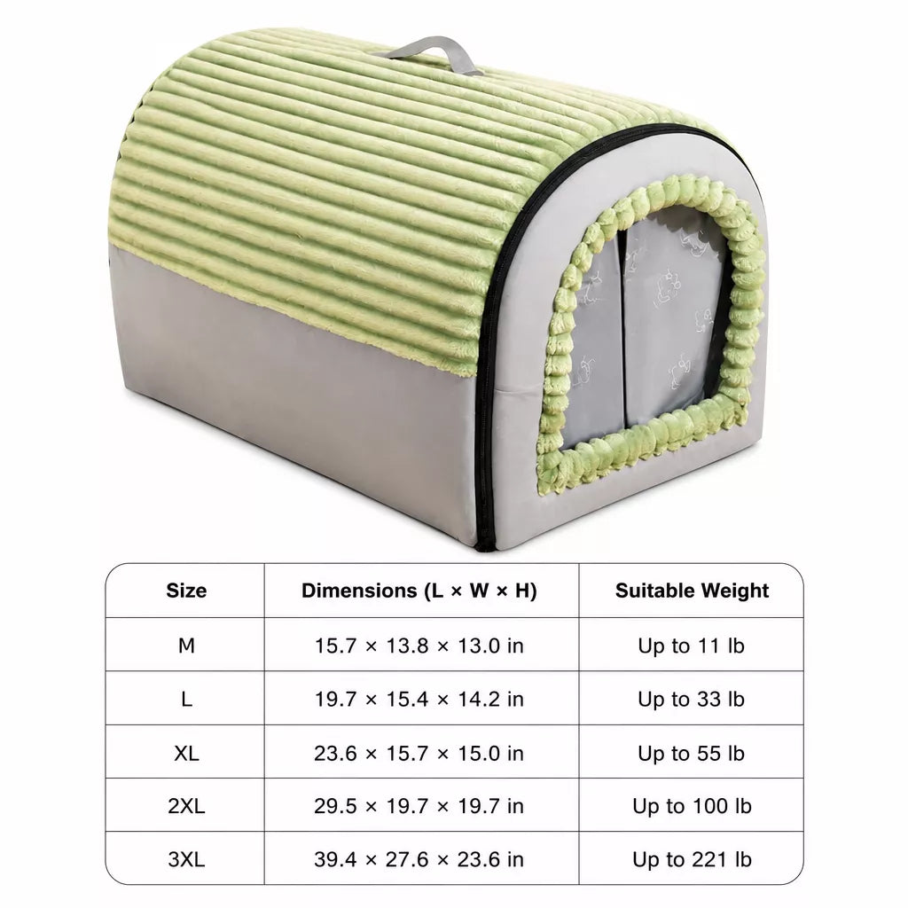 Enclosed House-Style Pet Bed for Cats and Dogs