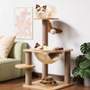 Solid Wood Cat Tree with Capsule Perch and Scratching Posts