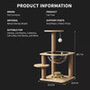 Solid Wood Cat Tree with Capsule Perch and Scratching Posts