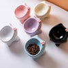 Ceramic Cat Bowl with Four-Leg Stand and Bow Tie