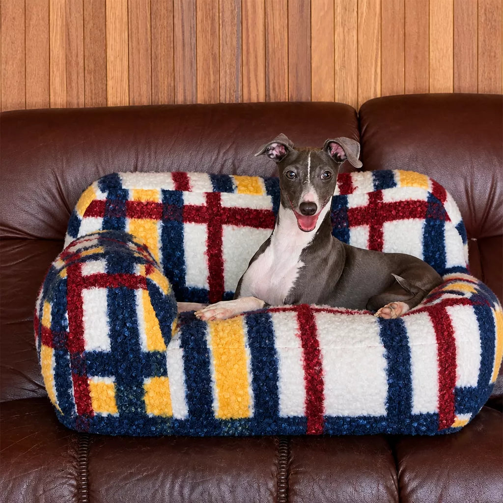 Vintage Plush Pet Sofa Bed for Dogs & Cats