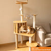 Large Wooden Cat Tree with Space Capsule & Scratching Post