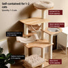 Solid Wood Cat Tree with Scratching Post and Hideaway