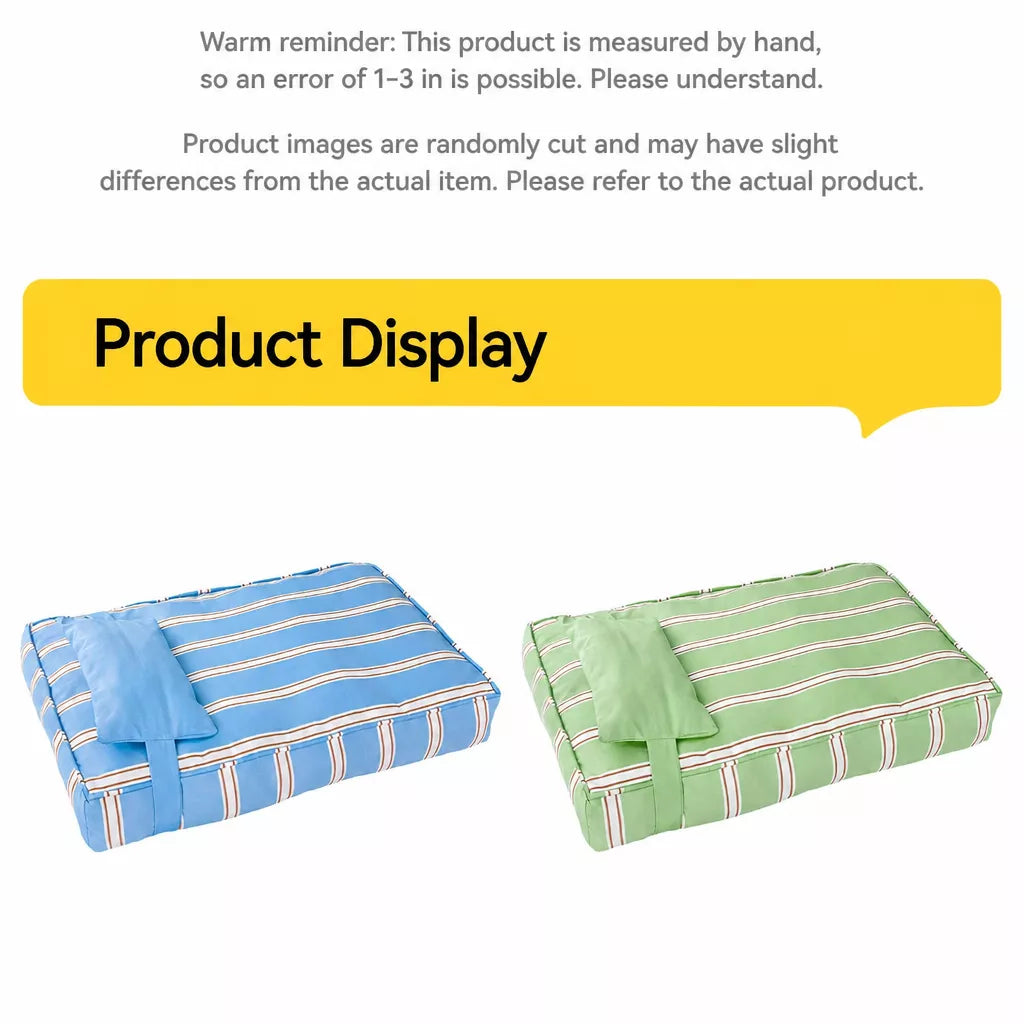 Removable Washable Striped Pet Bed for Small to Medium Dogs & Cats