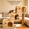 Large Wooden Cat Tree with Space Capsule & Scratching Post