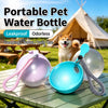 Portable Pet Water Bottle with Fold-Down Bowl and Strap