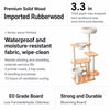 Rubberwood Cat Tree with Hideaway and Climbing Platforms