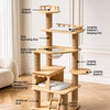 Large Solid Wood Cat Tree with Space Pod, House & Lookout Platforms