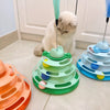Cat Spinning Wheel Toy with Feather Wand and Colorful Balls