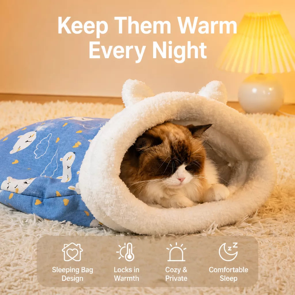 Semi-Enclosed Pet Tent with Tunnel for Cats and Small Dogs p-05968