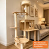 Large Wooden Cat Tree with Space Capsule & Scratching Post