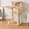 Solid Wood Cat Tree with Scratching Post and Hideaway
