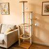 Large Wooden Cat Tree with Space Capsule & Scratching Post