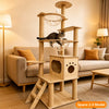 Large Wooden Cat Tree with Space Capsule & Scratching Post
