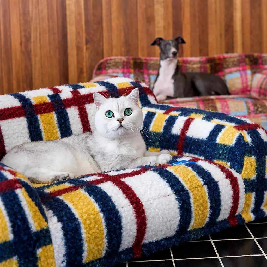Vintage Plush Pet Sofa Bed for Dogs & Cats