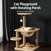 Solid Wood Cat Tree with Capsule Perch and Scratching Posts