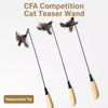Cat Teaser Wand with Detachable Feather and Bell Attachment
